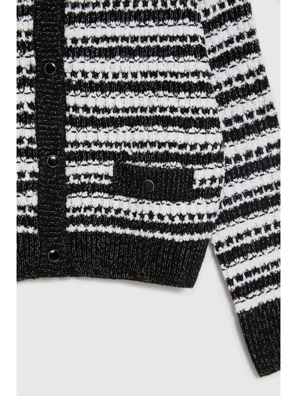 Moodo Fekete csíkos Moodo kardigán