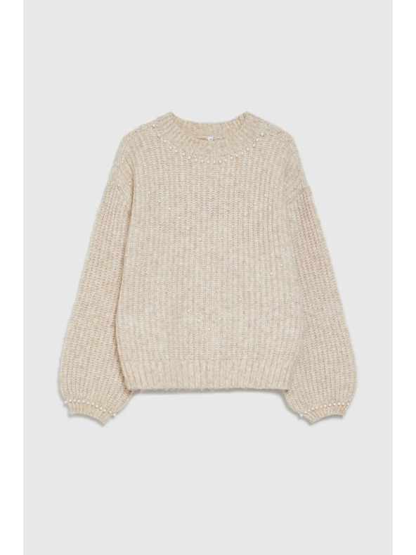 Moodo Gyöngyös bézs Moodo pulóver