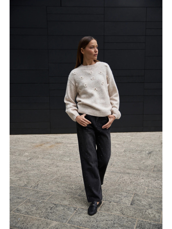 Moodo Bézs Moodo pulóver alkalmazással