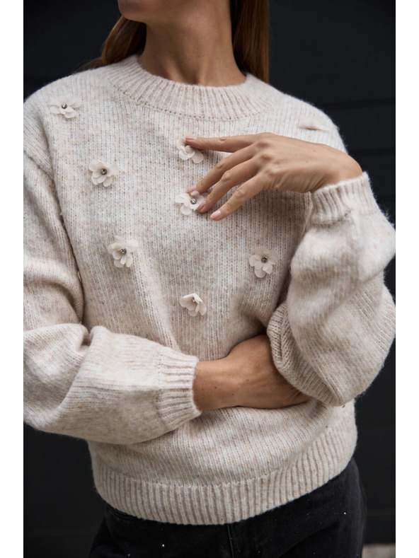 Moodo Bézs Moodo pulóver alkalmazással