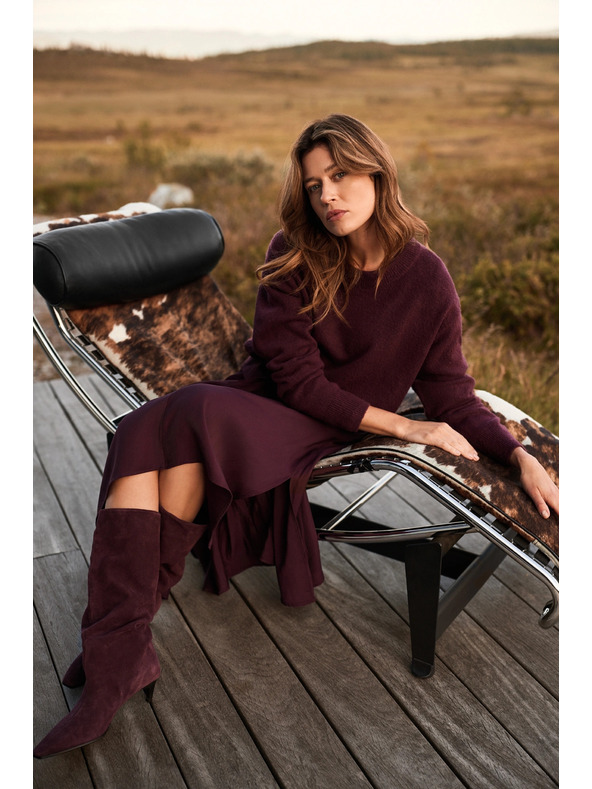 Moodo Sima burgundi pulóver Moodo