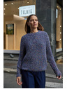 Moodo Sötétkék színes fonallal díszített pulóver Moodo
