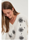 Moodo Fehér flitteres pulóver Moodo