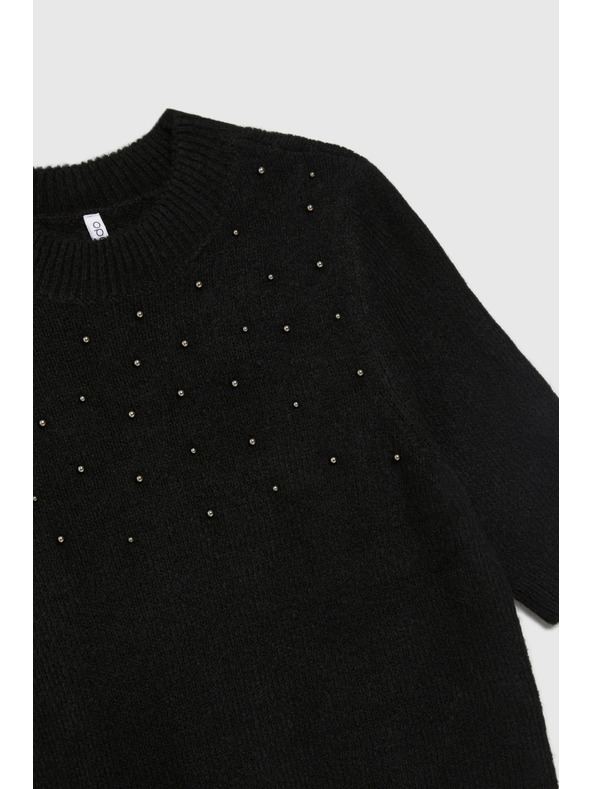 Moodo Fekete gyöngyös pulóver Moodo