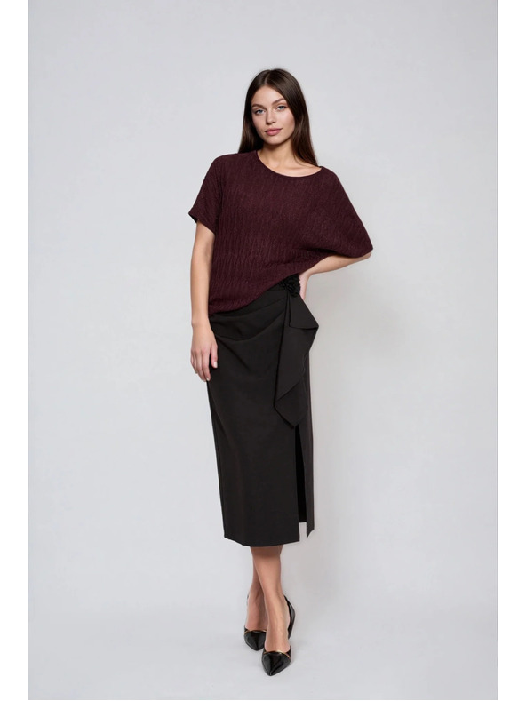 Moodo Barna rövid ujjú pulóver Moodo