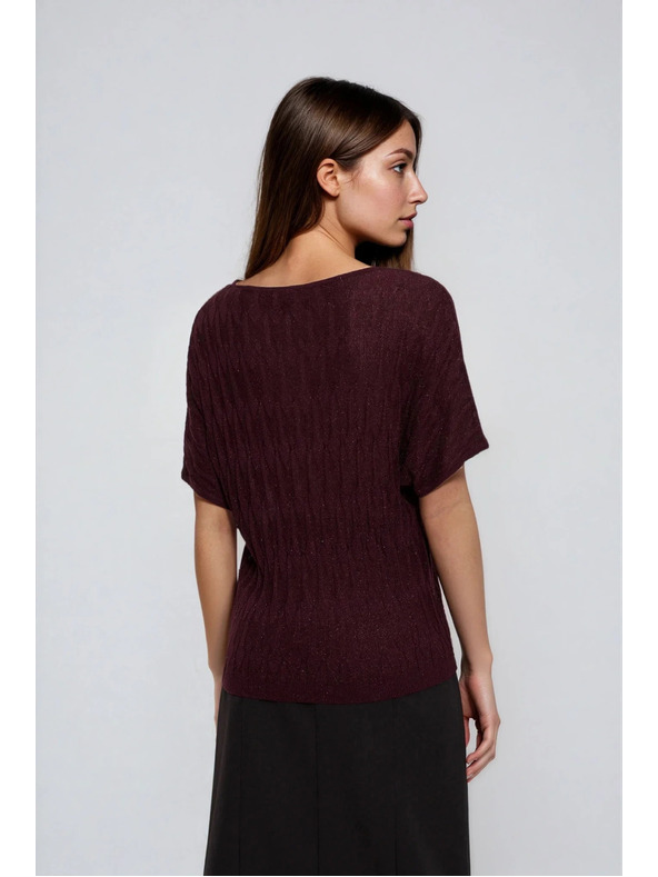 Moodo Barna rövid ujjú pulóver Moodo