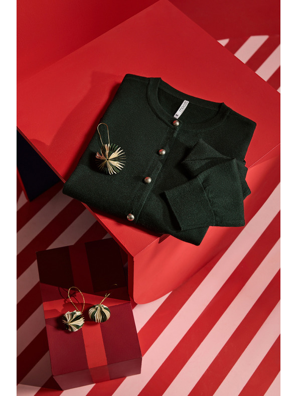 Moodo Sötétzöld kardigán Moodo