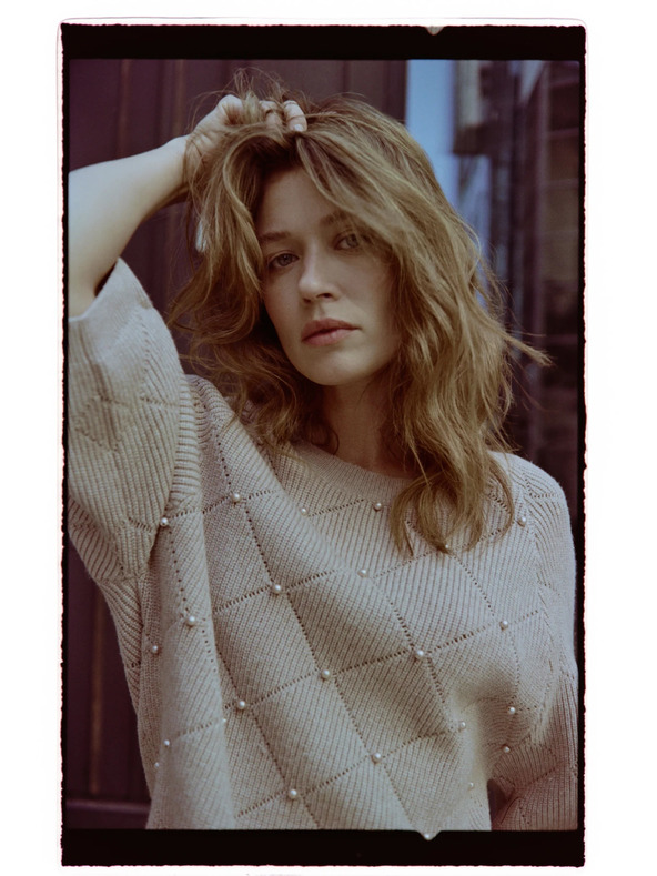 Moodo Bézs gyöngyös pulóver Moodo