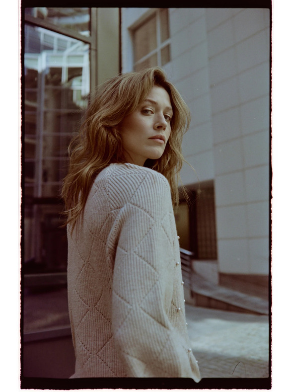 Moodo Bézs gyöngyös pulóver Moodo