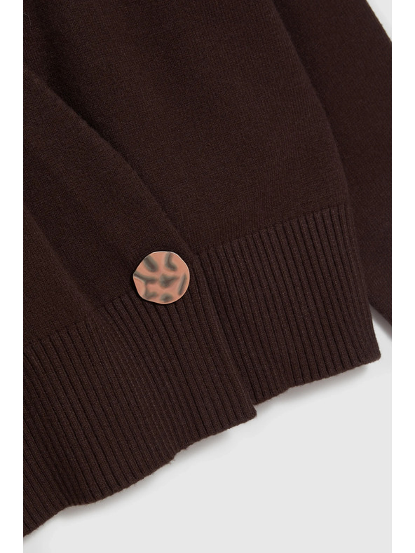 Moodo Barna díszes gombos kardigán Moodo