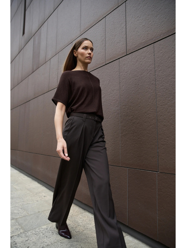 Moodo Barna rövid ujjú pulóver Moodo