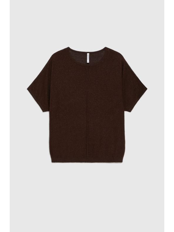 Moodo Barna rövid ujjú pulóver Moodo