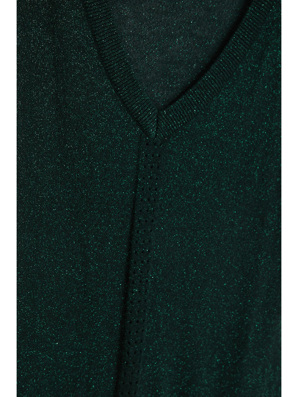 Moodo Zöld fémes szálú pulóver Moodo