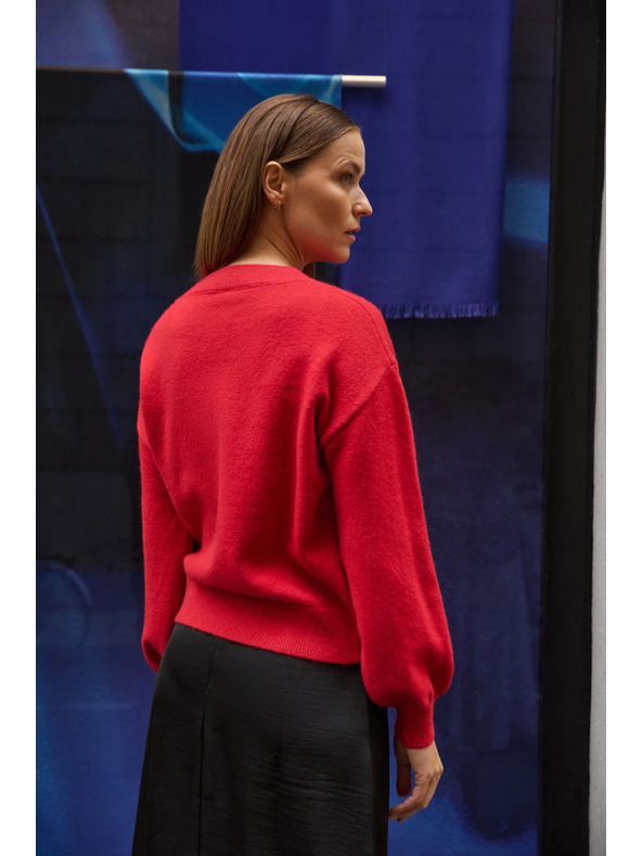 Moodo Piros rózsás pulóver Moodo