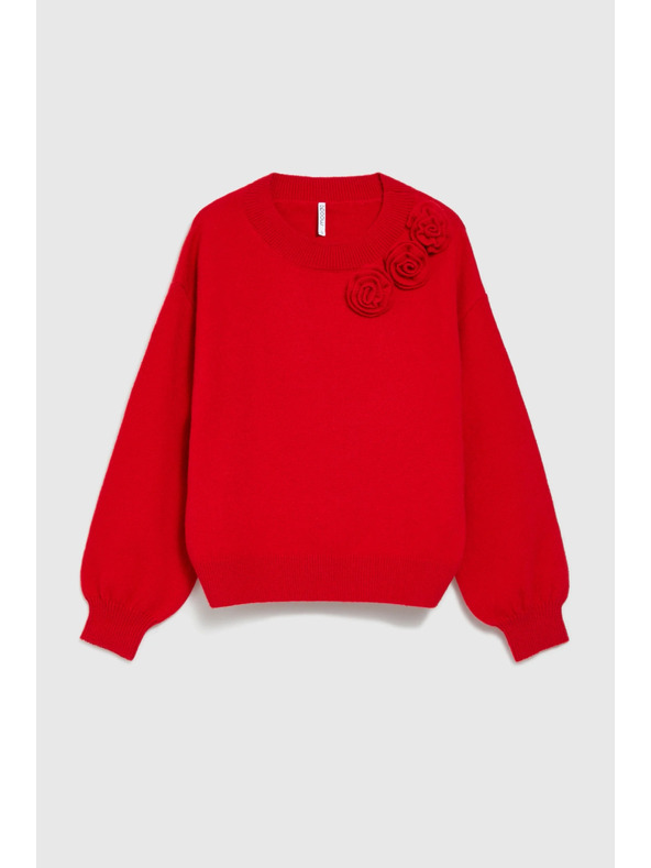 Moodo Piros rózsás pulóver Moodo