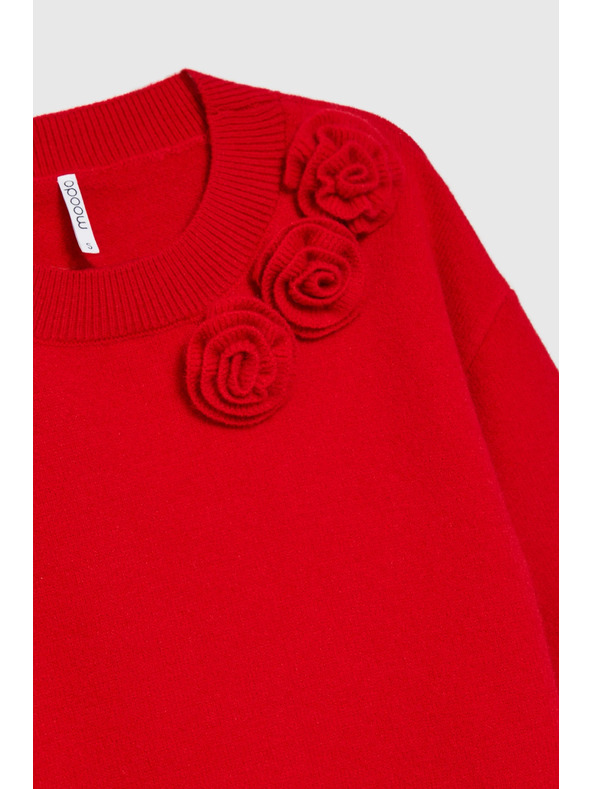 Moodo Piros rózsás pulóver Moodo