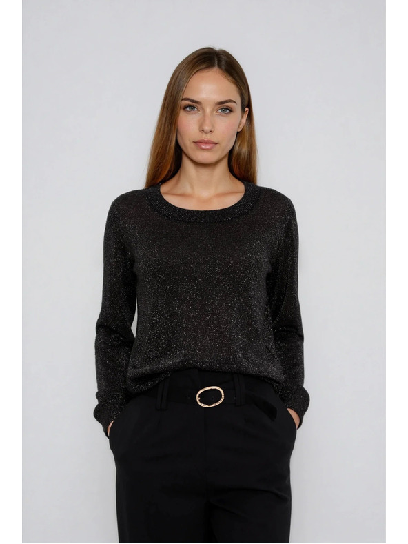 Moodo Fekete viszkóz pulóver Moodo