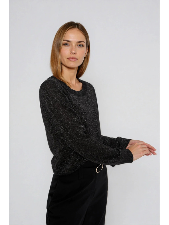 Moodo Fekete viszkóz pulóver Moodo