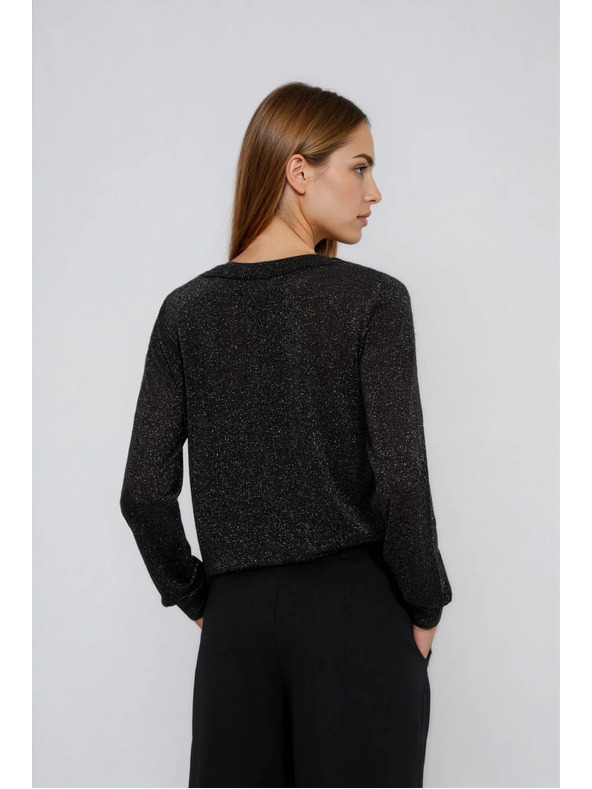 Moodo Fekete viszkóz pulóver Moodo
