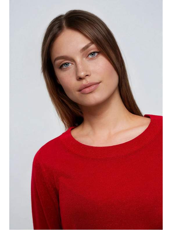 Moodo Piros viszkóz pulóver Moodo