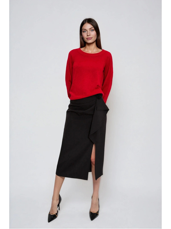 Moodo Piros viszkóz pulóver Moodo