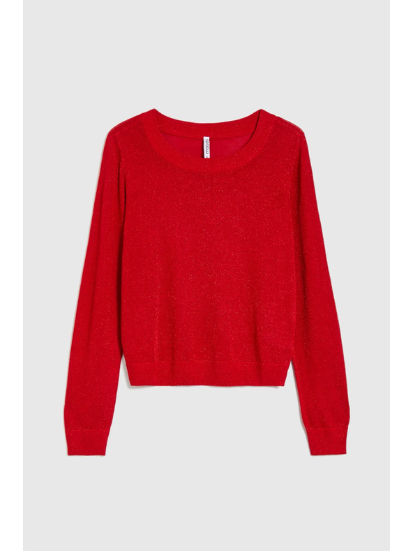 Moodo Piros viszkóz pulóver Moodo