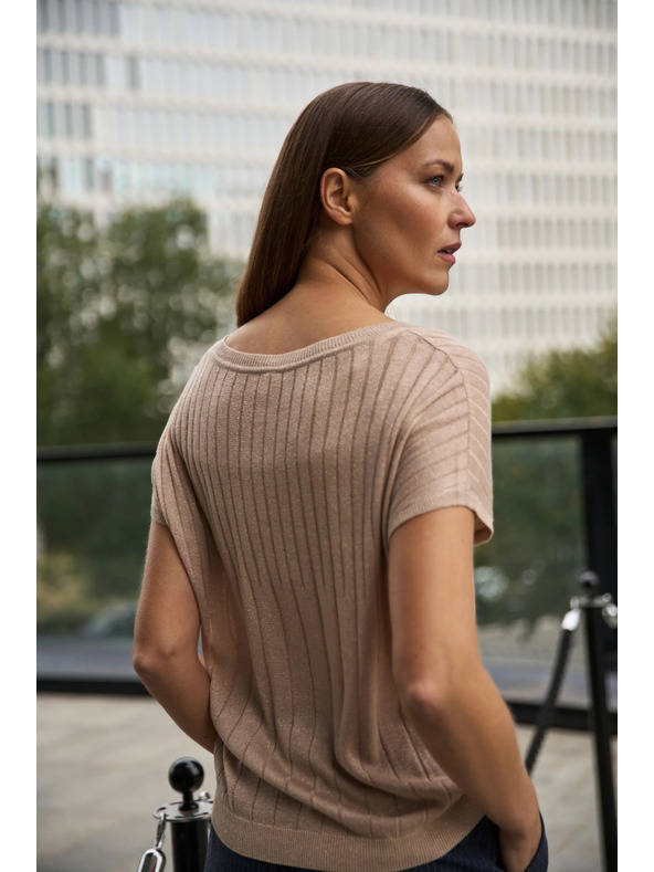 Moodo Rövid ujjú pulóver bézs Moodo