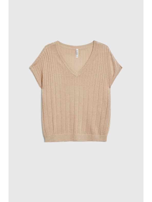 Moodo Rövid ujjú pulóver bézs Moodo