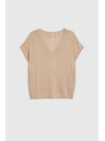 Moodo Rövid ujjú pulóver bézs Moodo