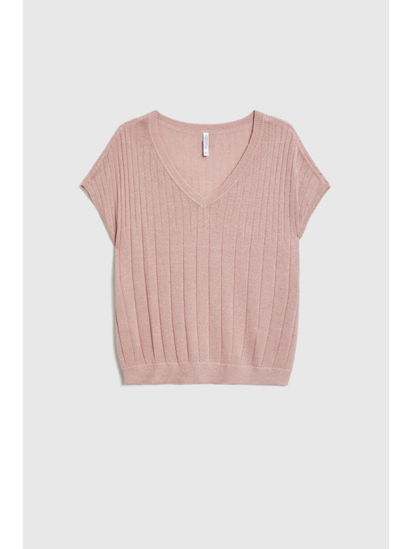 Moodo Rózsaszín rövid ujjú pulóver Moodo