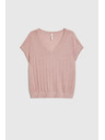 Moodo Rózsaszín rövid ujjú pulóver Moodo