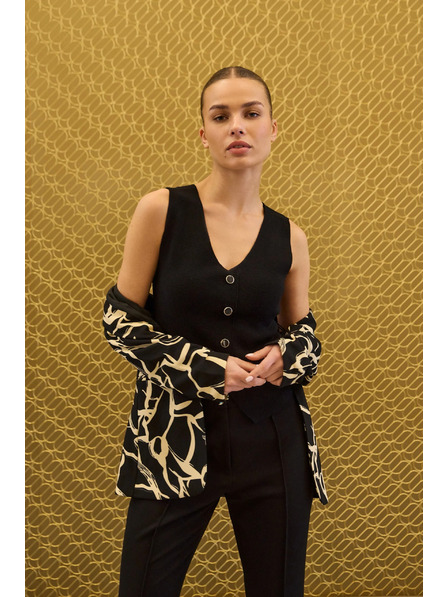 Moodo Kötött fekete mellény Moodo