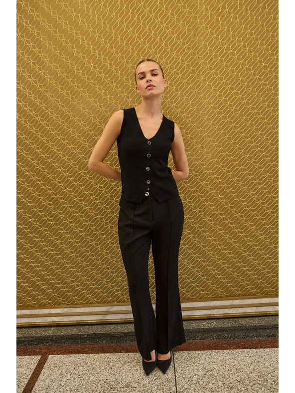 Moodo Kötött fekete mellény Moodo