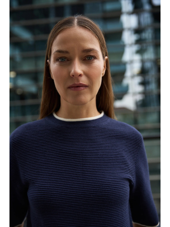 Moodo Sötétkék rövid ujjú pulóver Moodo