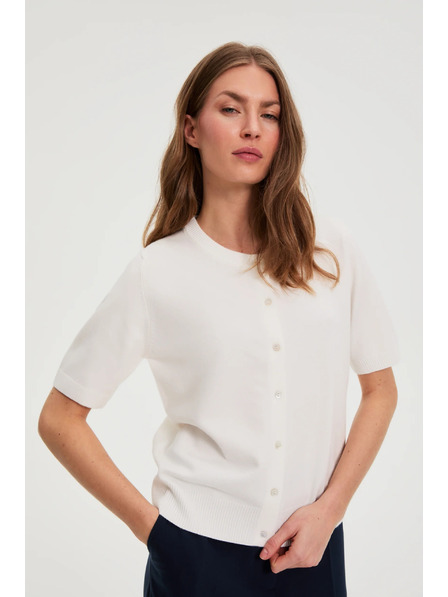 Moodo Fehér rövid ujjú pulóver Moodo