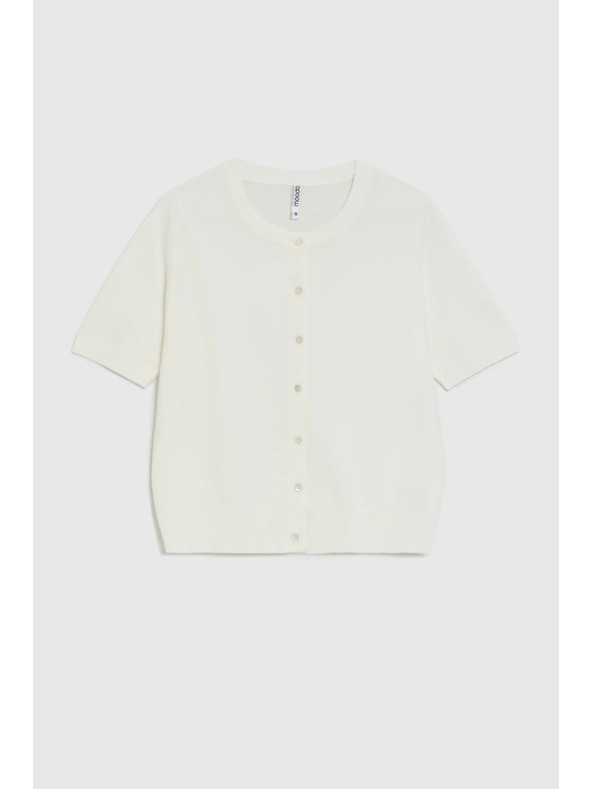 Moodo Fehér rövid ujjú pulóver Moodo