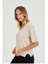 Moodo Rövid ujjú pulóver bézs Moodo
