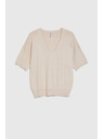 Moodo Rövid ujjú pulóver bézs Moodo