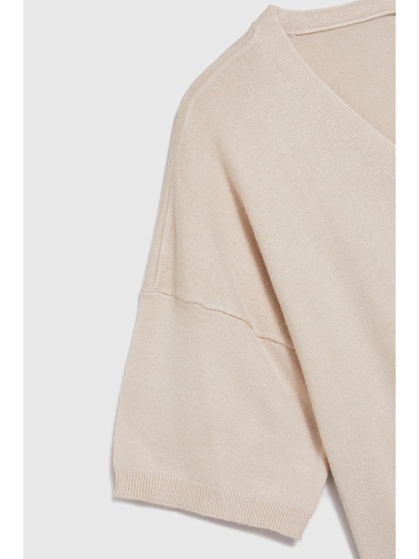 Moodo Rövid ujjú pulóver bézs Moodo