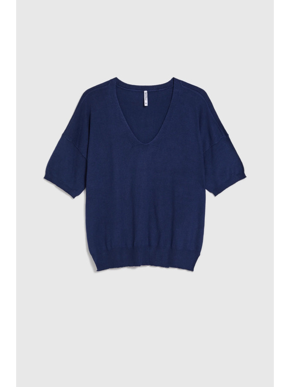 Moodo Sötétkék rövid ujjú pulóver Moodo