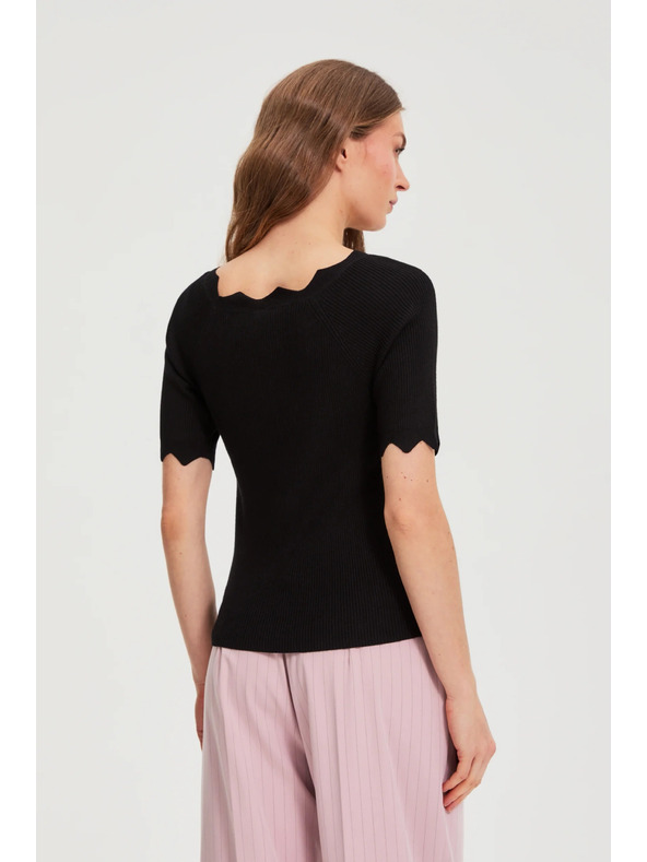 Moodo Karcsúsított fekete pulóver Moodo