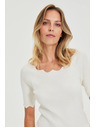 Moodo Karcsúsított fehér pulóver Moodo