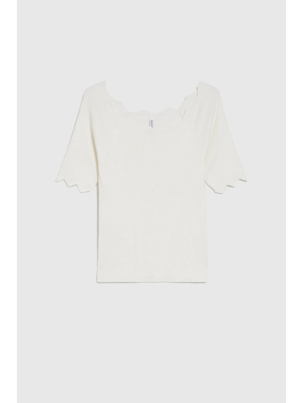 Moodo Karcsúsított fehér pulóver Moodo