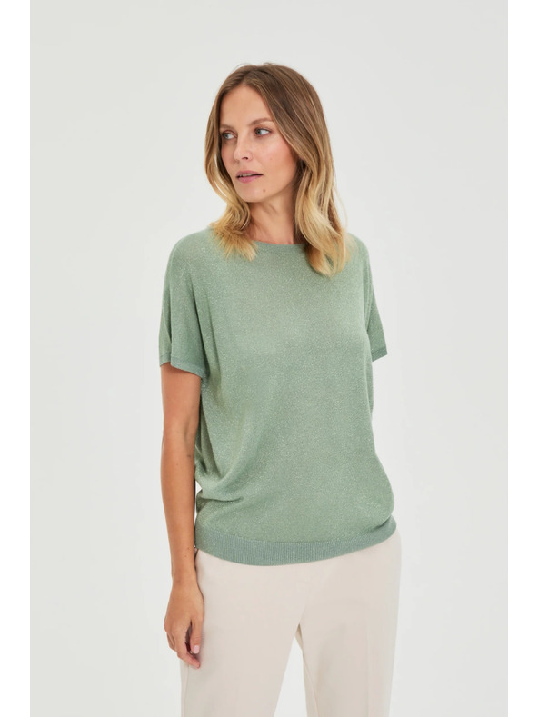 Moodo Viszkóz olívazöld pulóver Moodo