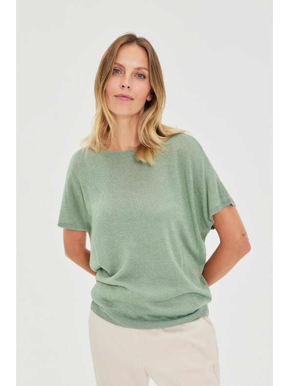 Moodo Viszkóz olívazöld pulóver Moodo