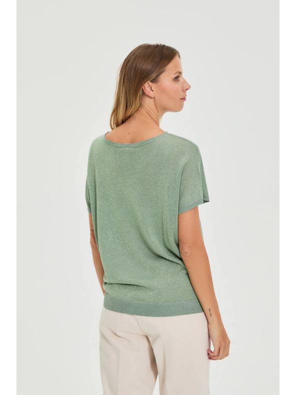 Moodo Viszkóz olívazöld pulóver Moodo