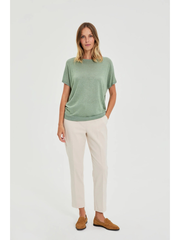 Moodo Viszkóz olívazöld pulóver Moodo