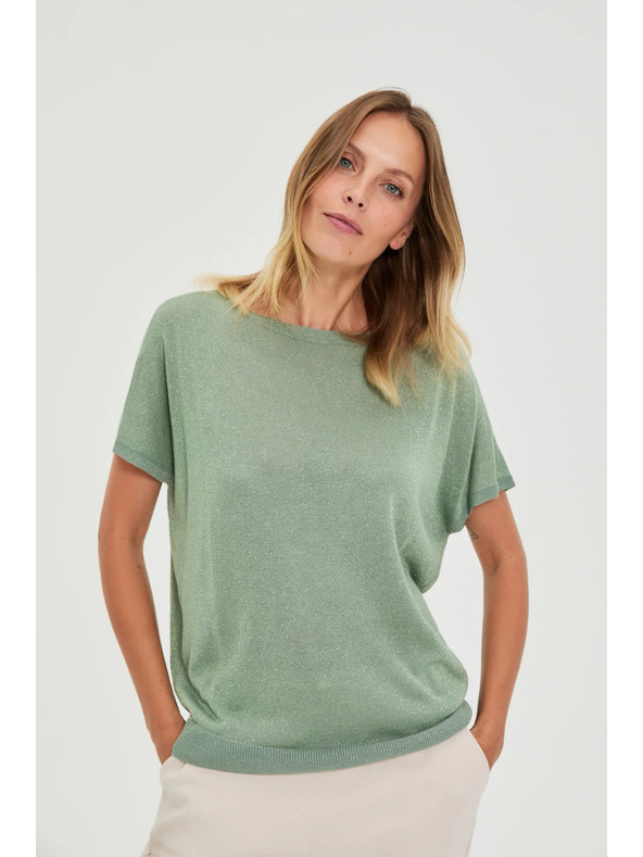 Moodo Viszkóz olívazöld pulóver Moodo