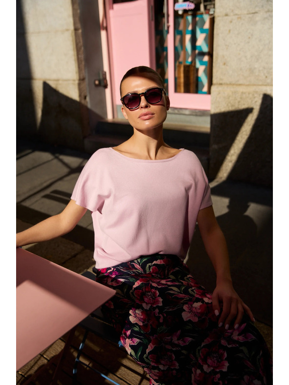 Moodo Vékony rózsaszín pulóver Moodo