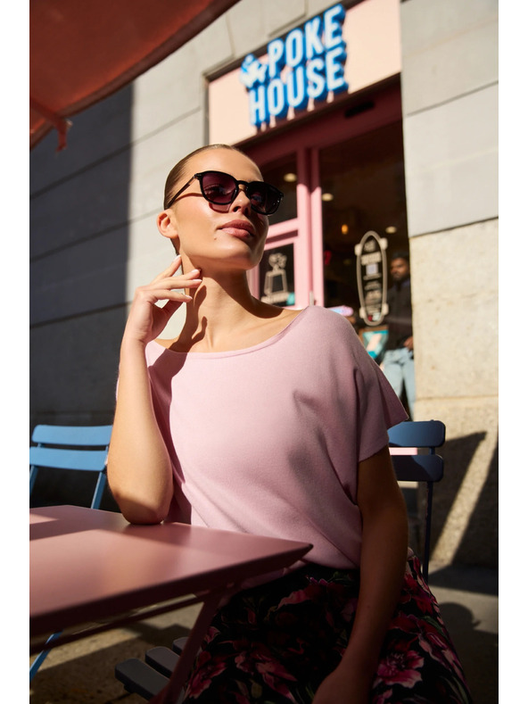 Moodo Vékony rózsaszín pulóver Moodo